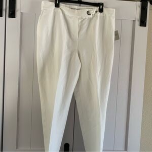 Kasper White Linen Blend Pants 🤍 NWT Size 16